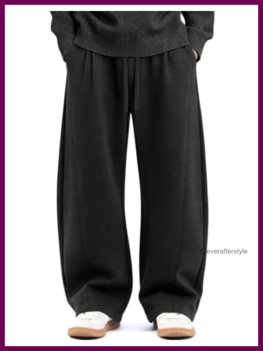 Men's Baggy Sweatpants Fleece Wide Leg Barrel Cotton Sweat Pants